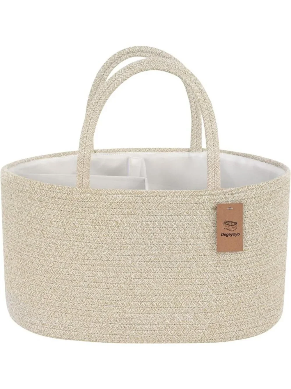 Stylish Baby Diaper Caddy Organizer - Cotton Rope Storage Basket for Nursery
